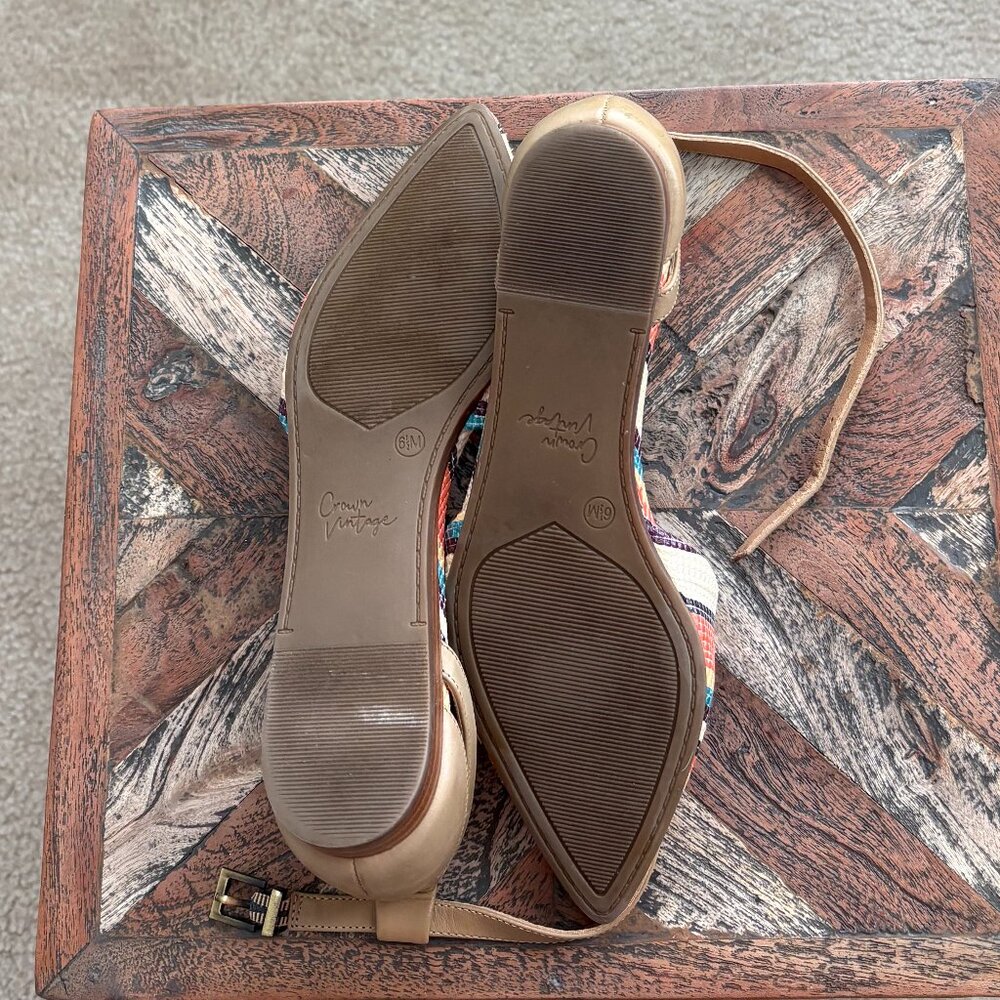 Crown Vintage Evalinda Sierra/Bright Multicolor Flats Size 6.5 - Picture 6 of 8
